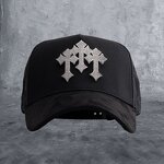 Baseball Cap Supplier - OEM 3D Embroidery Rhinestone Fitted Cap