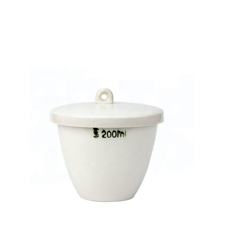 Porcelain Crucible Manufacturer - 200ml with Cover Lid Laboratory