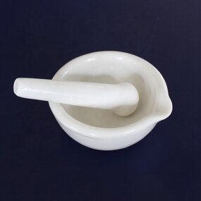 Mortar and Pestle Set Factory - 80mm White Porcelain Laboratory