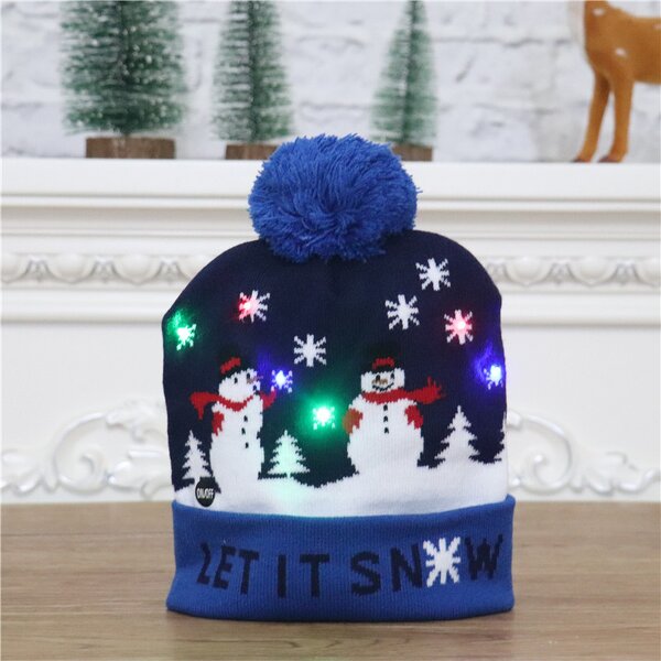 Christmas Hat Manufacturer - OEM Winter New Year LED Knitted