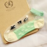 Summer Socks Supplier - OEM Fancy Multicolor Transparent Cotton