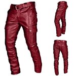 Biker Pants Manufacturer - OEM Men Faux Leather Retro PU Stretch