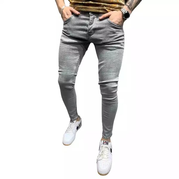 Jeans Manufacturer - OEM Elastic Slim Men's Solid Color Trousers