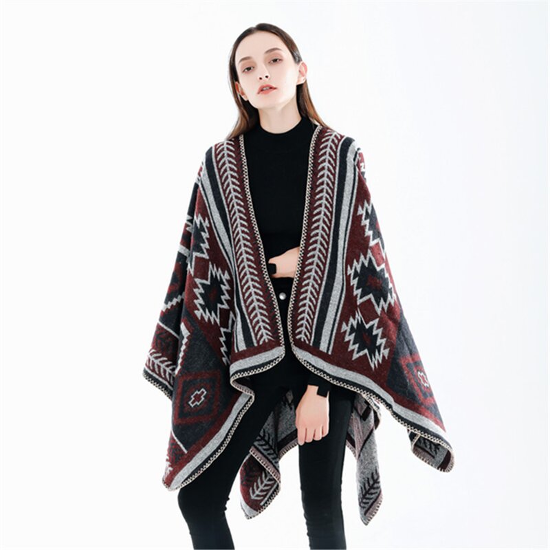 Poncho Shawl Supplier - OEM Multi Color Winter Thick Bohemia