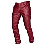Biker Pants Manufacturer - OEM Men Faux Leather Retro PU Stretch