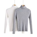 Sweater Supplier - OEM Custom Women Turtleneck High Neck Cotton