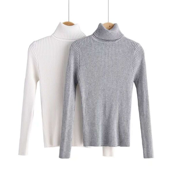 Sweater Supplier - OEM Custom Women Turtleneck High Neck Cotton