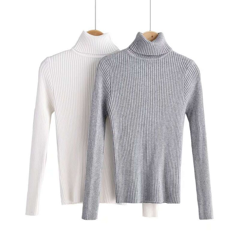 Sweater Supplier - OEM Custom Women Turtleneck High Neck Cotton