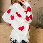 Sweater Manufacturer - OEM Sweet Love Heart V-neck Pullover