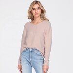 Pullover Sweater Factory - OEM Women's Winter Blue Knitted V-Neck