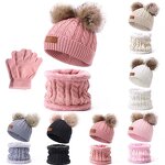 Baby Set Manufacturer - OEM 3 Pcs Custom Logo Winter Knitted