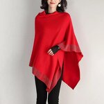 Cape Coat Supplier - OEM Diamond Knitted Retro Loose Poncho