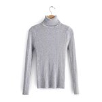 Sweater Supplier - OEM Custom Women Turtleneck High Neck Cotton