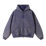 Zip Hoodie Manufacturer - OEM High Quality Acid Wash Distressed