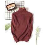 Sweater Supplier - OEM Custom Women Turtleneck High Neck Cotton