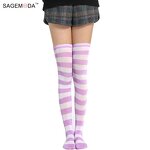 Thigh High Socks Supplier - OEM Fashion British Wind Stripe Sexy