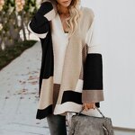 Cardigan Manufacturer - OEM Women's Color Block Striped Long