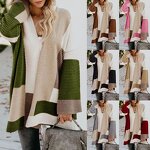 Cardigan Manufacturer - OEM Women's Color Block Striped Long