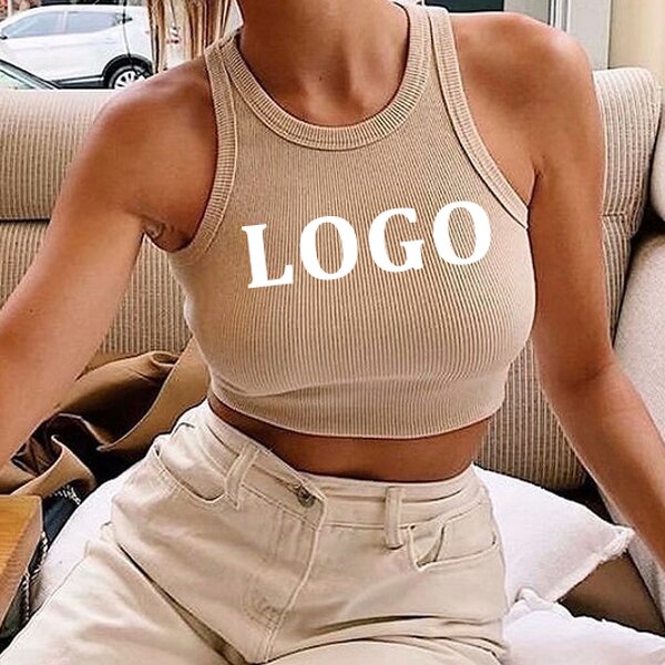 Crop Top Factory - OEM Custom Print Ladies Cotton Knitted