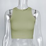 Crop Top Supplier - OEM Custom Logo Ladies Cotton Knitted