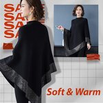 Shawl Poncho Supplier - OEM Winter Warm Luxury Shiny Wool