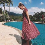 Dress Factory - OEM Summer Casual Polka Dots Split Elegant