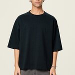 T-Shirt Supplier - OEM Heavyweight Blank Drop Shoulder Crop