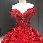 Bridal Gown Supplier - OEM Sequin Luxury Off Shoulder Wedding