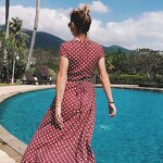 Dress Factory - OEM Summer Casual Polka Dots Split Elegant