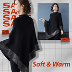 Cape Coat Supplier - OEM Diamond Knitted Retro Loose Poncho