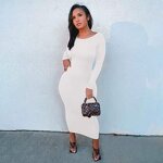 Bodycon Dress Factory - OEM Full Long Sleeve Tight Pencil Maxi