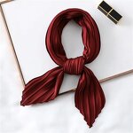 Square Scarf Supplier - OEM Women's Pleated Satin Silk Hair
