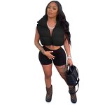 Puffer Vest Manufacturer - OEM Women's Solid Color Cropped Top