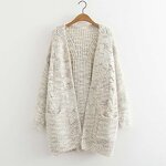 Cardigan Supplier - OEM Hot Sale Soft V-neck Knitted Mid-length