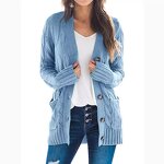 Cardigan Manufacturer - OEM Women's Pockets Loose Casual Open