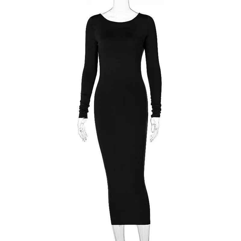 Bodycon Dress Factory - OEM Full Long Sleeve Tight Pencil Maxi