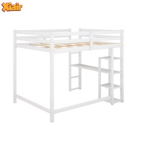 Dormitory Bunk Bed Factory - Metal Frame Student Sleeping Bed with Ladder Guardrail
