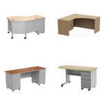 Office Desk Factory - Rectangular with Lockable Drawers for School Teacher