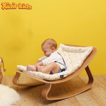 Baby Rocking Chair Factory - Wooden Lounge Bouncer with Cushion Adjustable Height