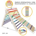 3-in-1 Climbing Frame Factory - Foldable Wooden Piklers Triangle with Arch