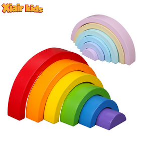 Wooden Rainbow Blocks Set Factory - Montessori Arch Stacker Educational Toy