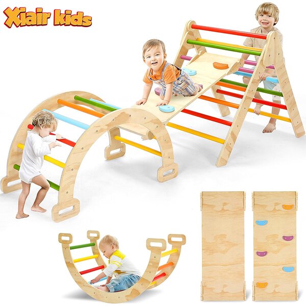 5-in-1 Climbing Frame Factory - Montessori Wooden Foldable Indoor Playground