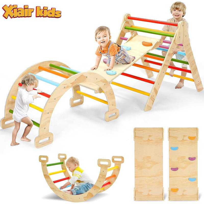 5-in-1 Climbing Frame Factory - Montessori Wooden Foldable Indoor Playground