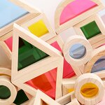 Rainbow Building Blocks Factory - Wooden Children Acrylic Creative Stacker Toys