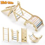Wholesale Climbing Frame Set Factory - Montessori Wooden with Ramp Slide Indoor