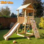 Space Theme Playground Factory - Montessori Preschool Outdoor Big Slides Swing
