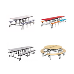 Cafeteria Furniture Factory - Resistant Table Chair with Stools for School Dining