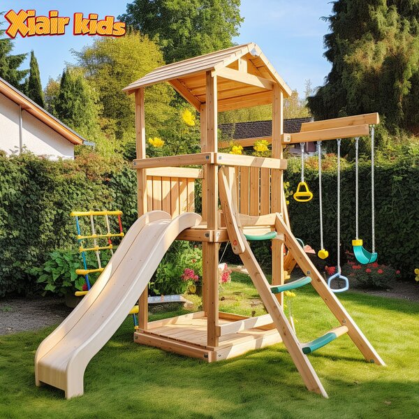 Wooden Playground Factory - Montessori Preschool Daycare Outdoor with Swing Slide