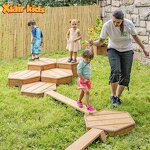 Toddler Playground Set Factory - Wood Outdoor Bridge Tunnel Balancing Elements