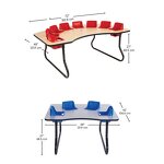 Feeding Table Factory - Montessori Eight-Seater Toddler Dining with Safety Belt